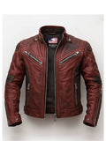 Yusef Red Leather Jacket - Leather Jacket for Men Red - Frontier Outfitters Frontier Outfitters
