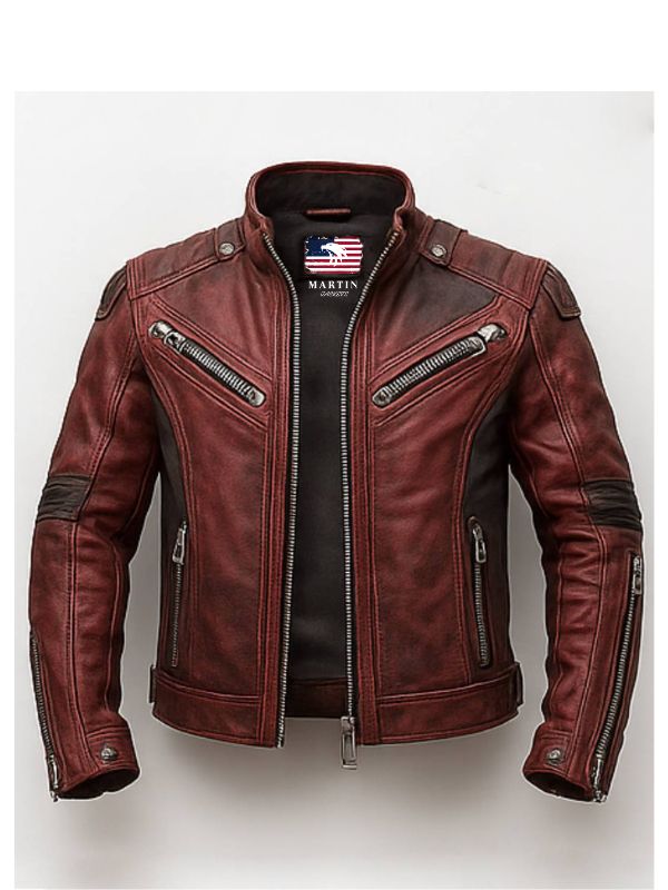 Yusef Red Leather Jacket - Leather Jacket for Men Red - Frontier Outfitters Frontier Outfitters