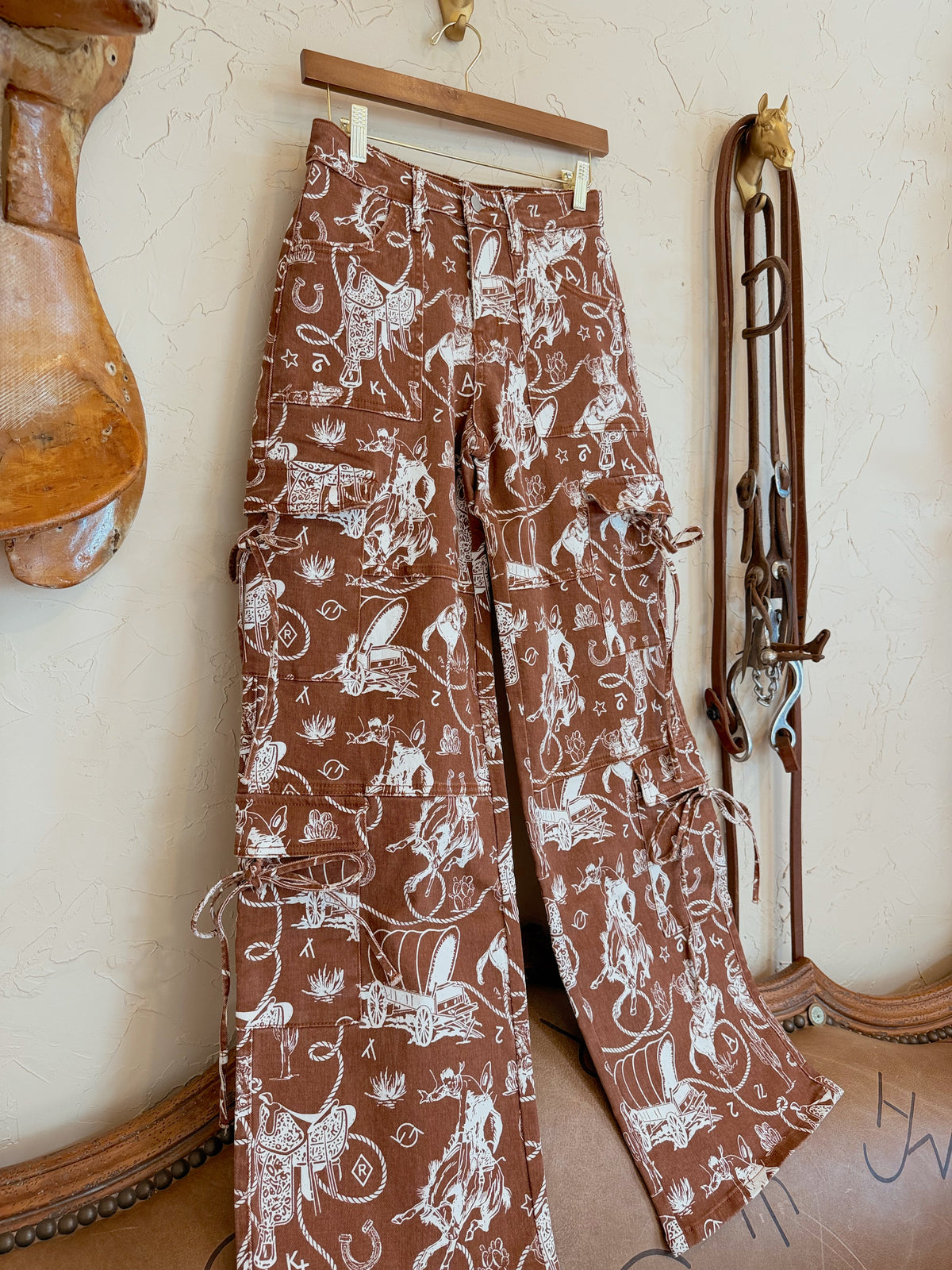 The Ranch Roundup Western Print Cargo Jeans - Frontier Outfitters Frontier Outfitters