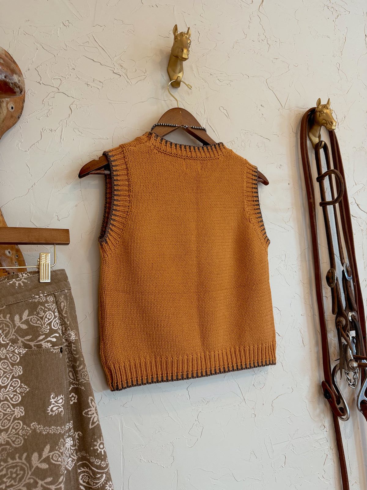 The Embroidered Big Hat Cowboy Sweater Vest - Frontier Outfitters Frontier Outfitters
