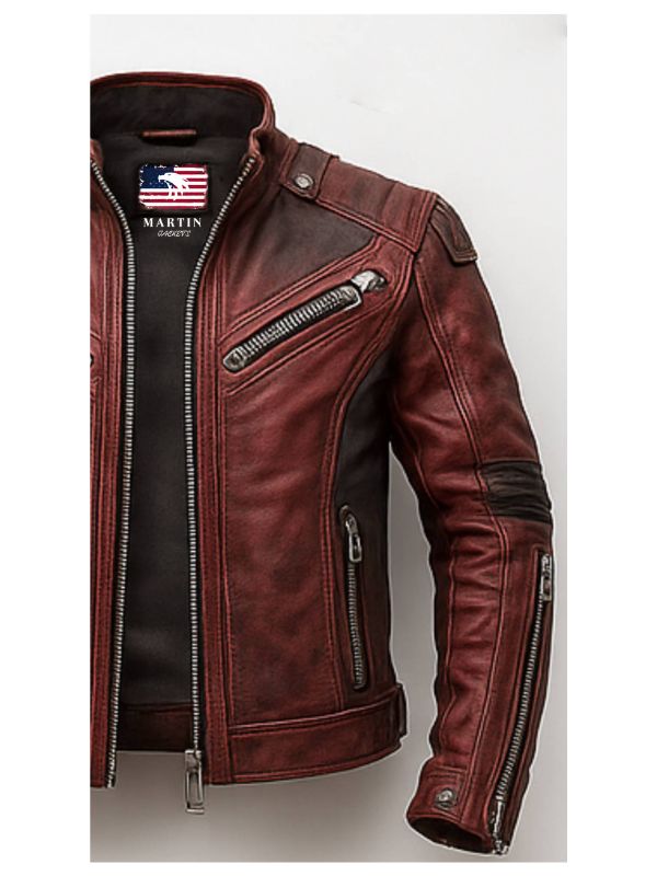 Yusef Red Leather Jacket - Leather Jacket for Men Red - Frontier Outfitters Frontier Outfitters