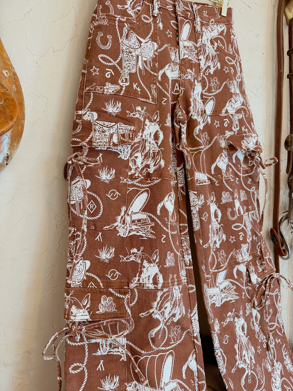 The Ranch Roundup Western Print Cargo Jeans - Frontier Outfitters Frontier Outfitters