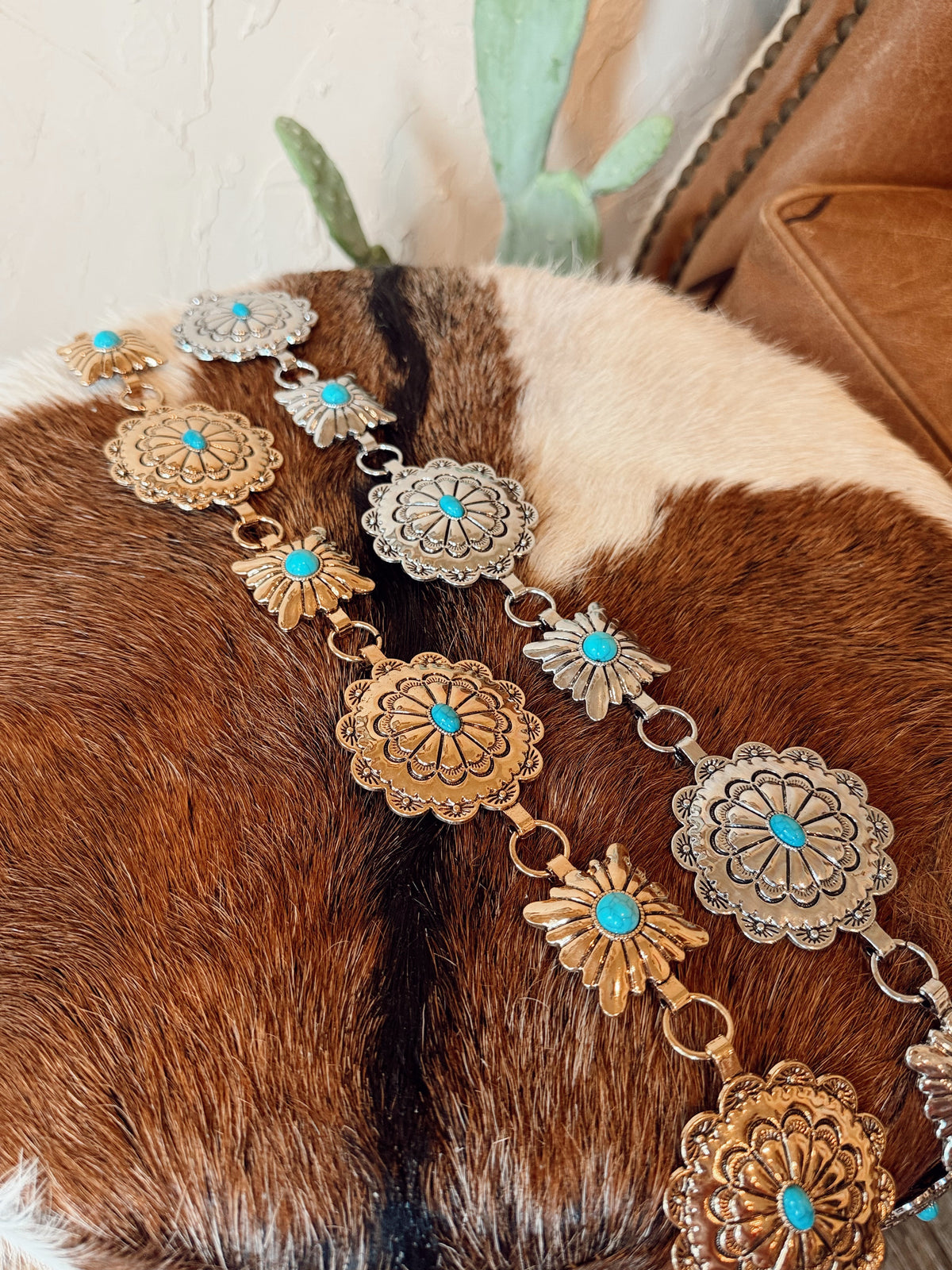The Stevie Concho Belt in Gold - Frontier Outfitters Frontier Outfitters