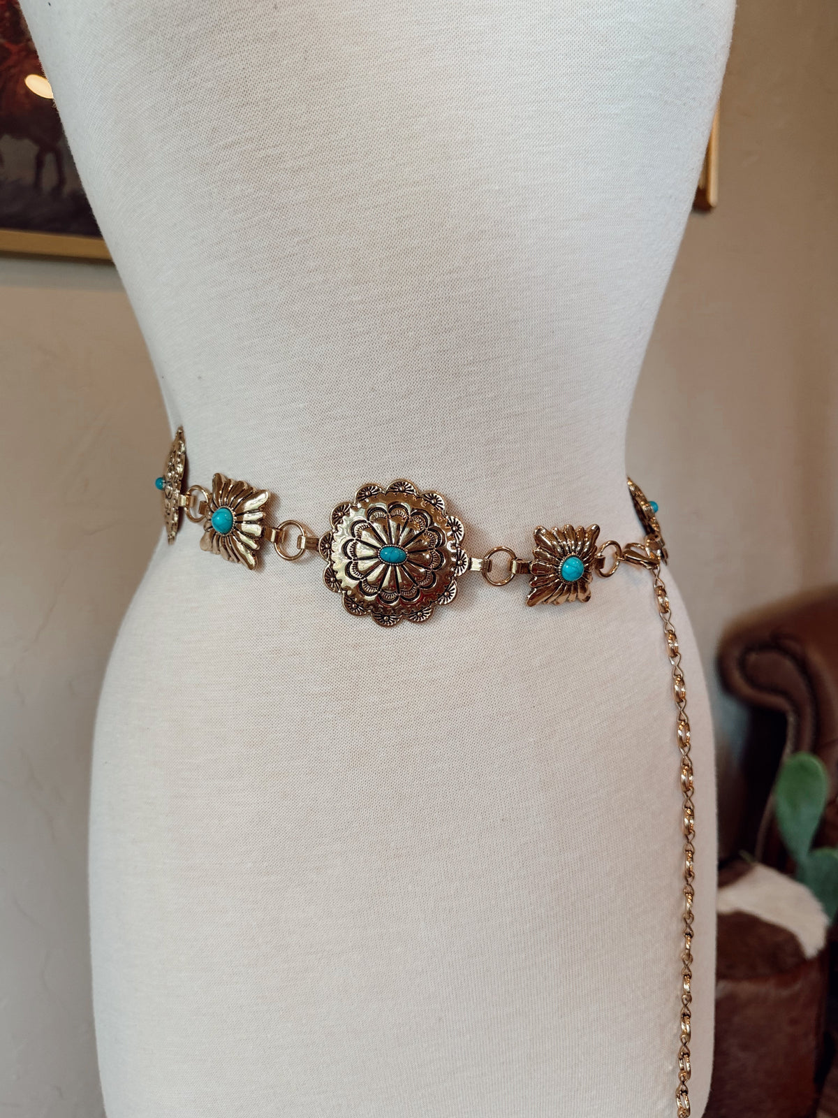 The Stevie Concho Belt in Gold - Frontier Outfitters Frontier Outfitters