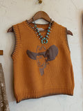 The Embroidered Big Hat Cowboy Sweater Vest - Frontier Outfitters Frontier Outfitters