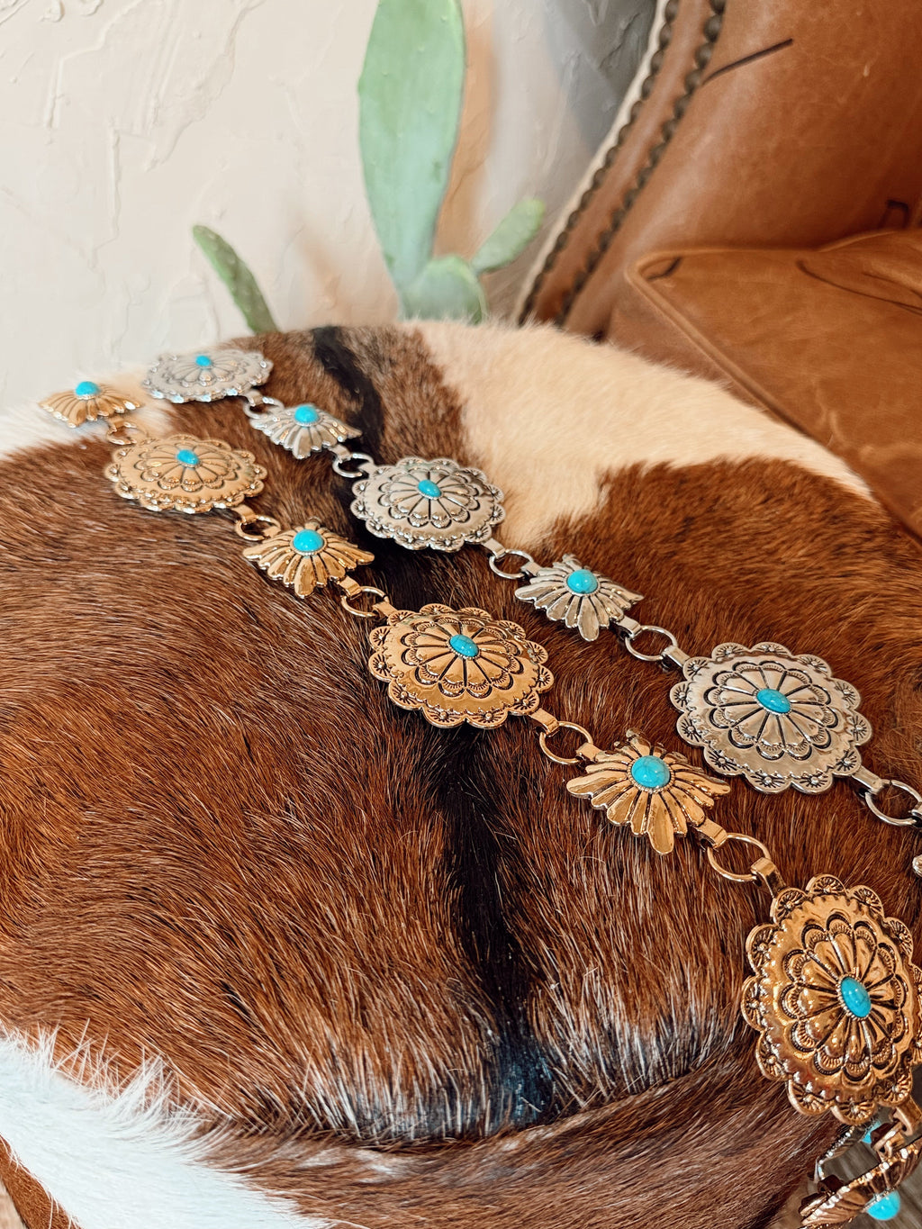 The Stevie Concho Belt in Gold - Frontier Outfitters Frontier Outfitters