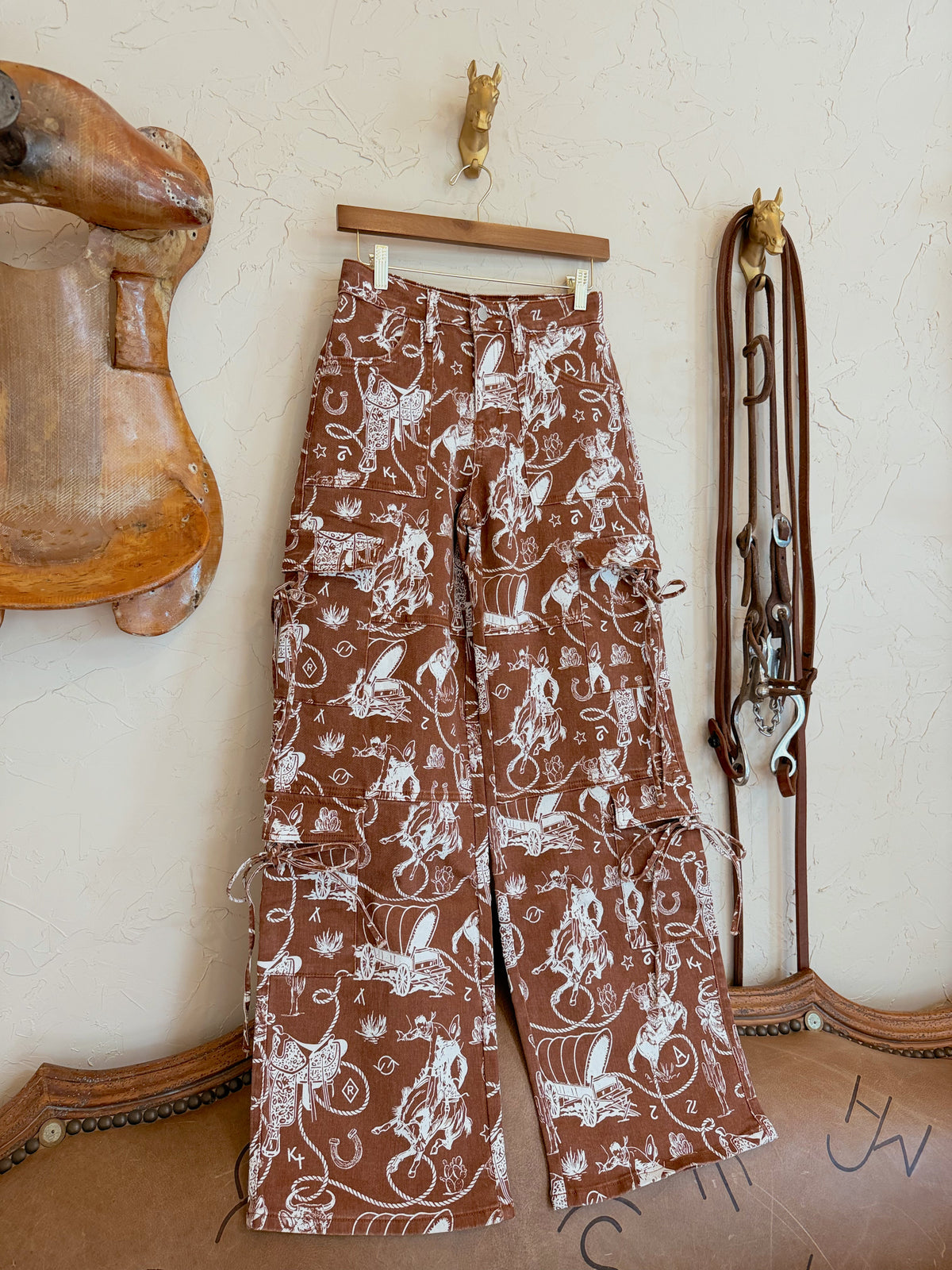 The Ranch Roundup Western Print Cargo Jeans - Frontier Outfitters Frontier Outfitters