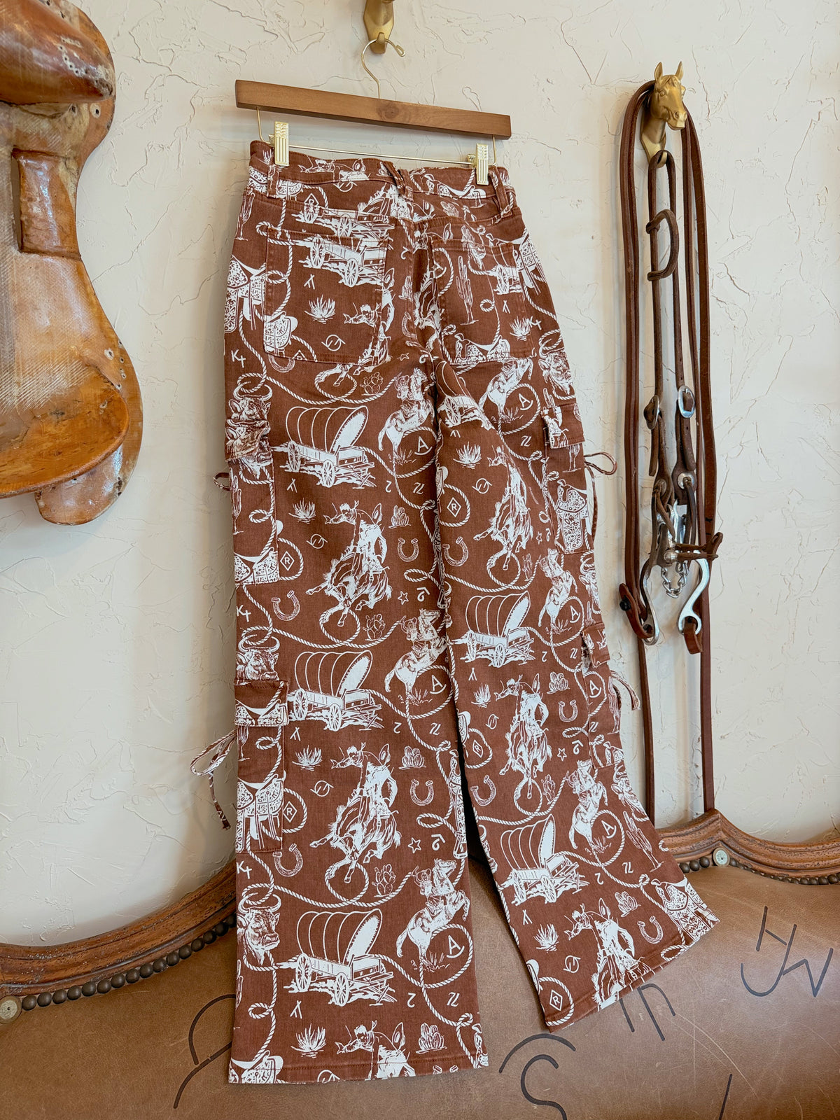The Ranch Roundup Western Print Cargo Jeans - Frontier Outfitters Frontier Outfitters