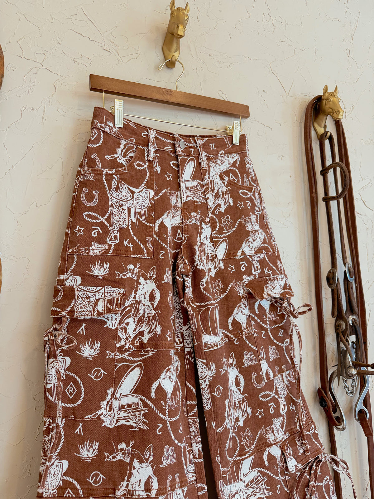 The Ranch Roundup Western Print Cargo Jeans - Frontier Outfitters Frontier Outfitters