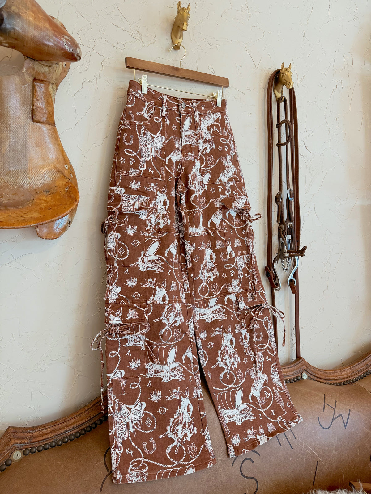 The Ranch Roundup Western Print Cargo Jeans - Frontier Outfitters Frontier Outfitters