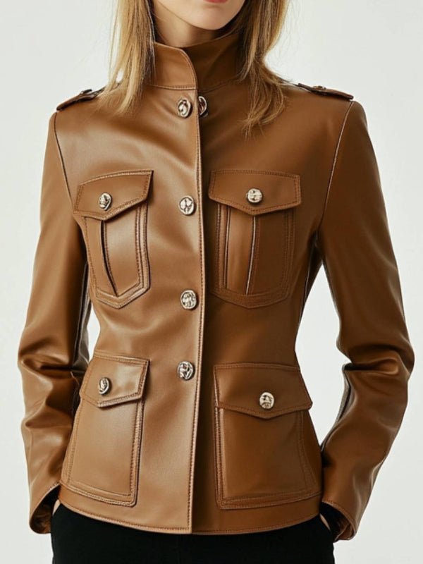 Rosie Leather Brown Jacket – Women’s Genuine Leather Jacket - Frontier Outfitters Frontier Outfitters