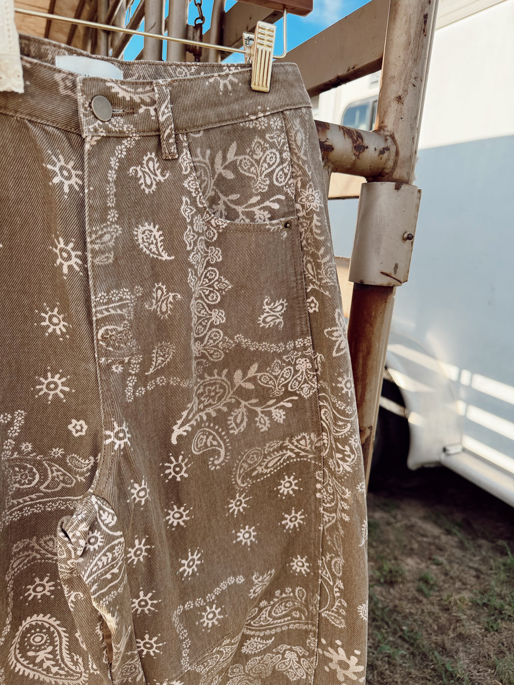 The Dun Paisley Barrel Jeans - Frontier Outfitters Frontier Outfitters