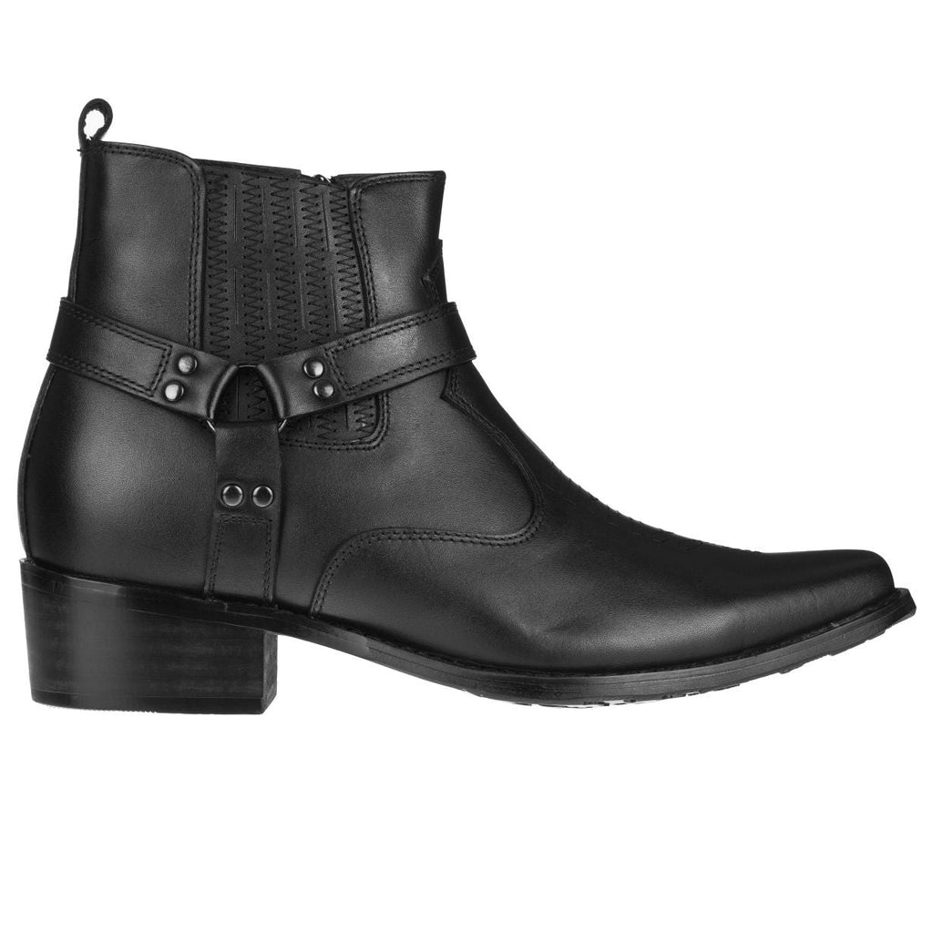CALTO - T8112 - 3.3 Inches Taller (Black) - Zipper Boots - Frontier Outfitters Frontier Outfitters